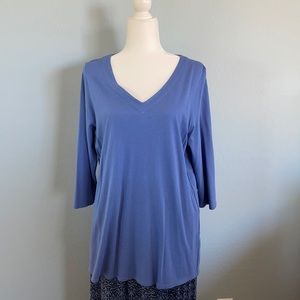 J. Jill long sleeve side button v-neck t-shirt